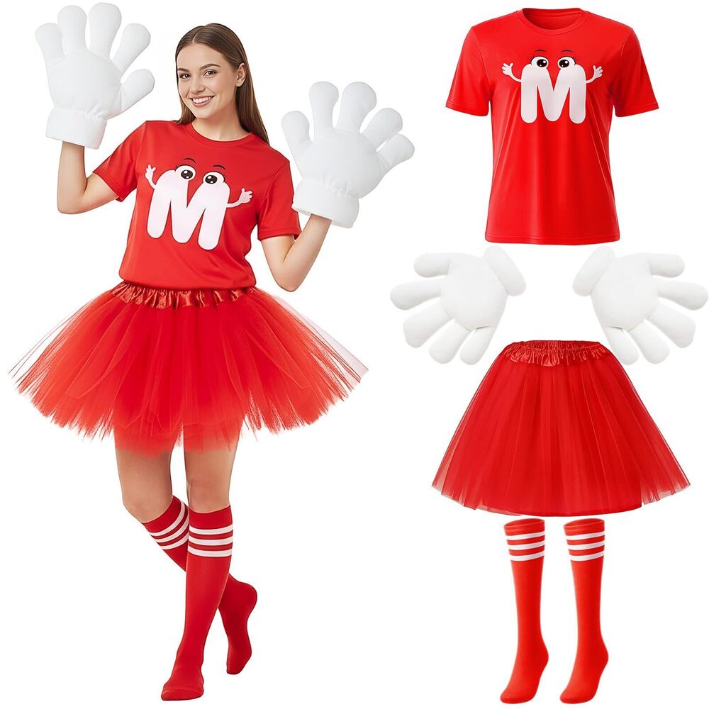 2485 6 Pcs Letter M Halloween Costumes Set Include T-shirt Tutu